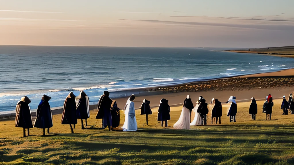 Once upon a time, in the early 17th century, a small group of English Pilgrims embarked on a journey across the treacherous Atlantic Ocean. They sought religious freedom, leaving their homes and venturing into the unknown on a ship named the Mayflower. Their destination was a land far away, a place where they hoped to build a community where they could freely practice their beliefs.