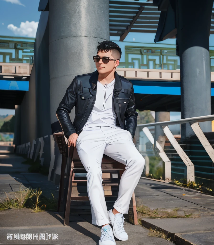 There are two people standing side by side by a lake, handsome sunshine, comic style, mountains in the background, cute couple, 8K selfie photos, from China, wolf, rabbit, pig, happy couple, couple