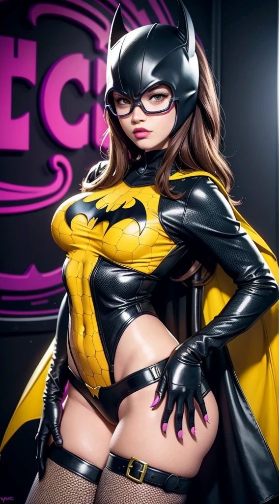 Batgirl sexy de DC Comics, Obra maestra, La mejor calidad, abstracto, psicodelic, neon, (honeycomb pattern), (creativo:1.3), sy3, SMM, fantasy00d