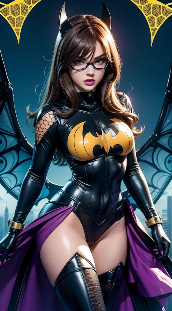Batgirl sexy de DC Comics, Obra maestra, La mejor calidad, abstracto, psicodelic, neon, (honeycomb pattern), (creativo:1.3), sy3, SMM, fantasy00d