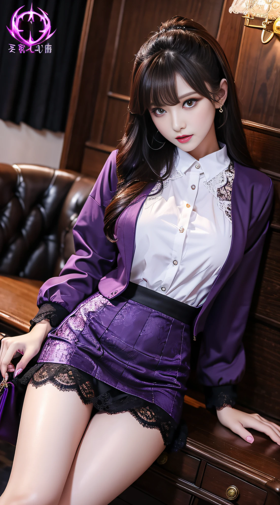 Fascinating beauty、校服、Blouse、jaket、tight skirts、Evil Female Executive、Evil Fall、Dark、brainwash、panthyhose、lacy fabric、Glossy legs、drink purple liquid、Evil look、Suspicious look、Hollow eyes、darkened room、Night、wicked、seductiv
