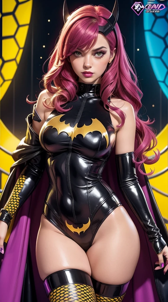 Batgirl sexy de DC Comics, Obra maestra, La mejor calidad, abstracto, psicodelic, neon, (honeycomb pattern), (creativo:1.3), sy3, SMM, fantasy00d