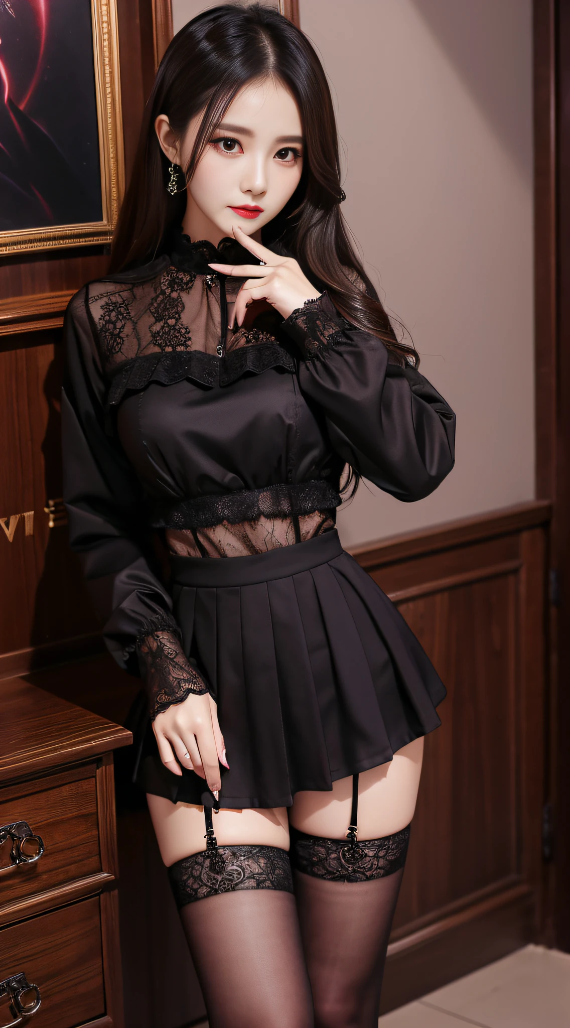 Fascinating beauty、校服、Blouse、jaket、tight skirts、Evil Female Executive、Evil Fall、Dark、brainwash、panthyhose、lacy fabric、Glossy legs、Long Eyeshadow、Evil look、Suspicious look、Hollow eyes、darkened room、Night、wicked、seductiv