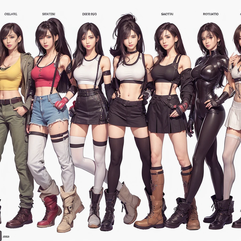 (best quality,ultra-detalhado),(Realistic:1.37),Tifa Lockhart,Rosto bonito e detalhado, Sweet smile expression, textura ultra realista, rosto delicado, corpo delicado, Fit physique