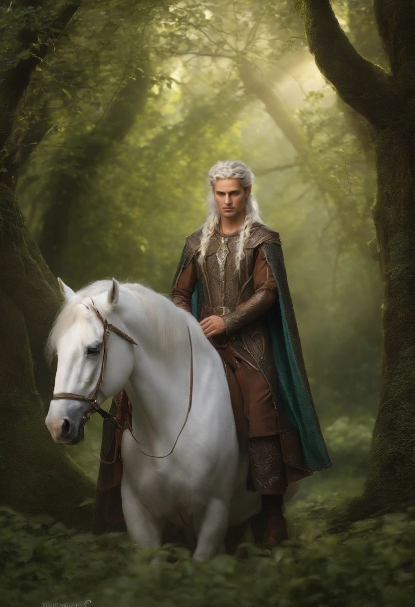 A video of Saeval weaving intricate healing spells as she tends to a wounded unicorn, its coat glowing with magical energy.,original,Saeval Daeybreak has pointy elf ears, his hair is silver and he has a goatee. Saeval is 560 years old but appears to be in his early 30s. , male