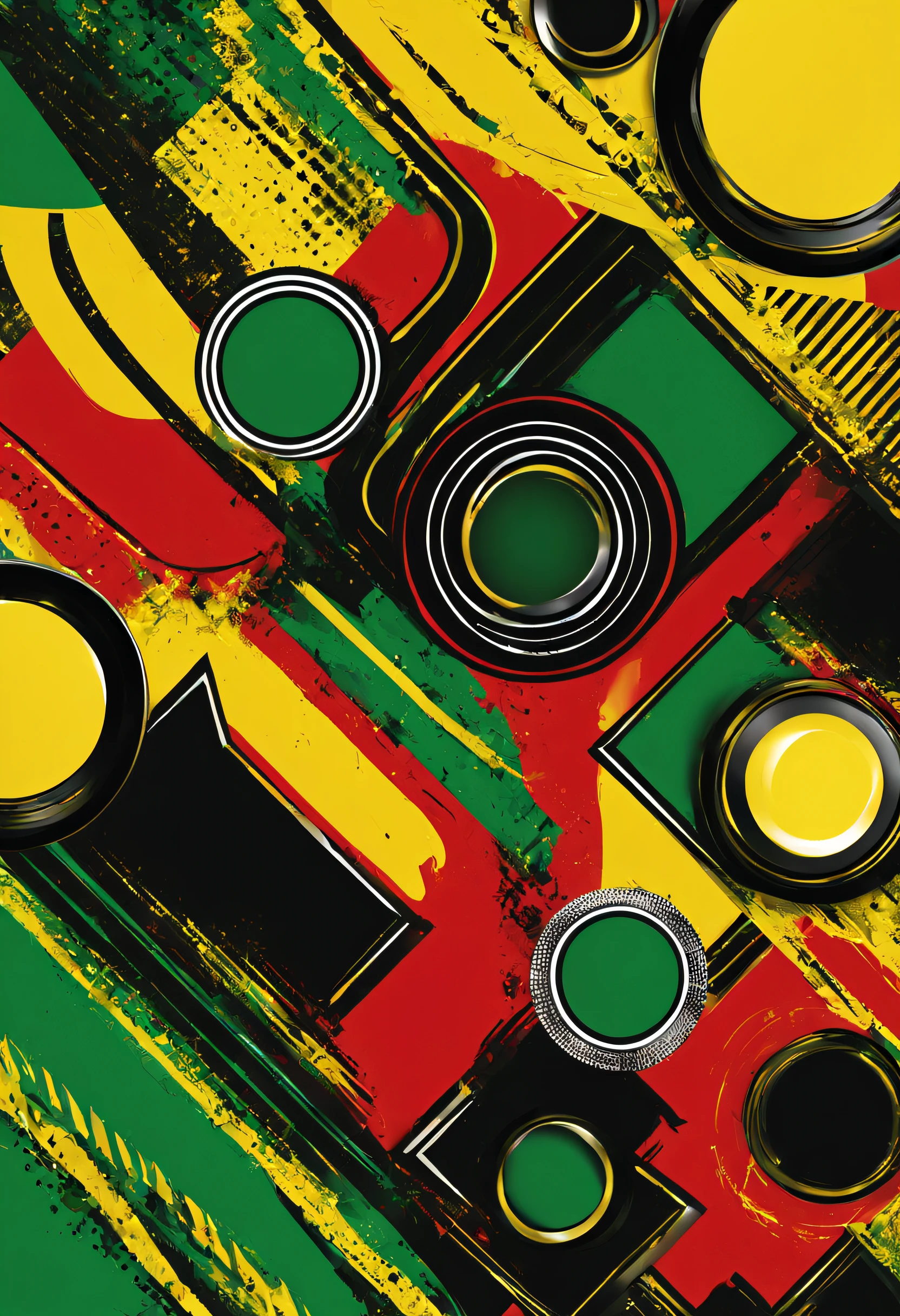 advertising background with details in yellow colors, vermelho, verde e preto