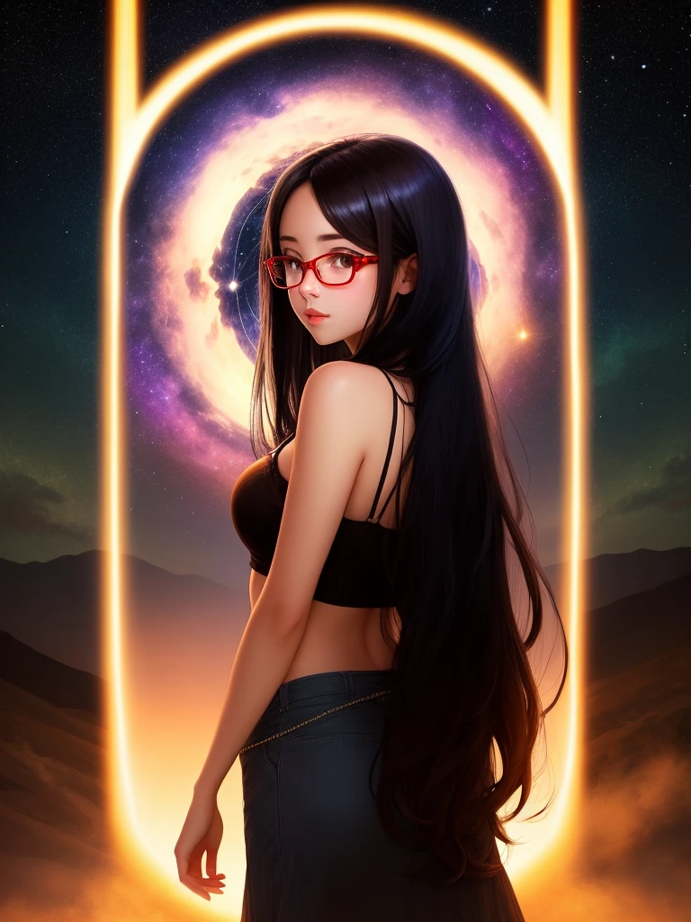 woman,Sex life,Beautiful,Girls,Hentai,Photography,Ao Dai of black lace,Sparkling,Complicated details,detailed back ground,extremely detailed nipple,Clear face,Beautiful facial details and well-proportioned eyes,Silk dress,(stars make up the zodiac:1.7), (sky background zodiac and fictitious space and time portal:1.8), fiction art, RAW photos, best photos, Best photo quality, 8K quality, Super realistic, sensual and alluring poses,