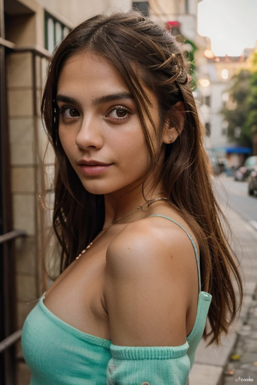 Cara chica morena, ultrarealista, fotorealismo.Detalle ultrafino, cara normal