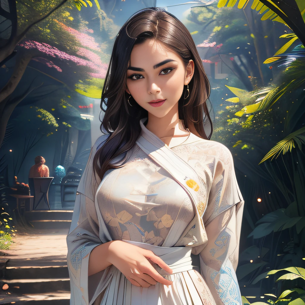 (extremely detailed 8K wallpaper:2), (photo:2), (24 years old Xuan Beautiful girl:2), (gives a lecture to friends:2), Detailed (Face & Eyes), (hyper realistic:1), (Highly detailed:1), (Epic Realistic:1), rim light, (Maximum details:1), Cosy, (body complet:1.3), (looking a viewer:2), (Attractive qualities of a woman:2), (attractive female:2), (Attractive:2), Smile, intelligence, sympathy, Grace, A sense of style, Fitness, Care, optimism, (sensitivity:2), frankness, Romantic gestures, playfulness, Fashion Sense, (sensuality:2), charm, modesty, Thoughtfulness, (femininity:1), flirtatiousness, warmth, (Physical Attractiveness:2), beautiful smile, Love of Life, Strength and power, Vulnerability, curiosity, wonder, Love, (Nature's prehistory:2), Kawaii, waifu, beautiful breasts, (attractive body:2), (handsome body:2), BEAUTIFUL POSE, attractive pose, (nice feet:1.0), (beautiful clothing:1), (Classic clothes:2), (elegant clothing:2), (European Clothing:2), detailed clothes, (upskirt:1), (blouse:1), (provocative pose)