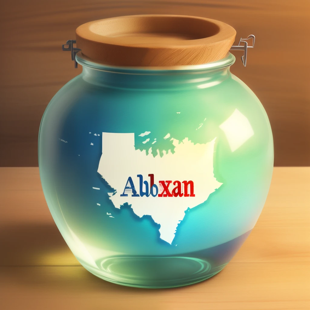 Simple drawing of a texas shaped jar with emphasis on Lubbock, Abilene, and brownwood.