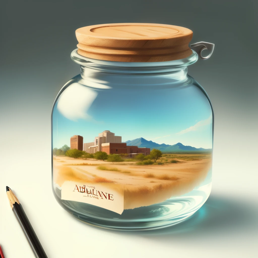 Simple drawing of a texas shaped jar with emphasis on Lubbock, Abilene, and brownwood.