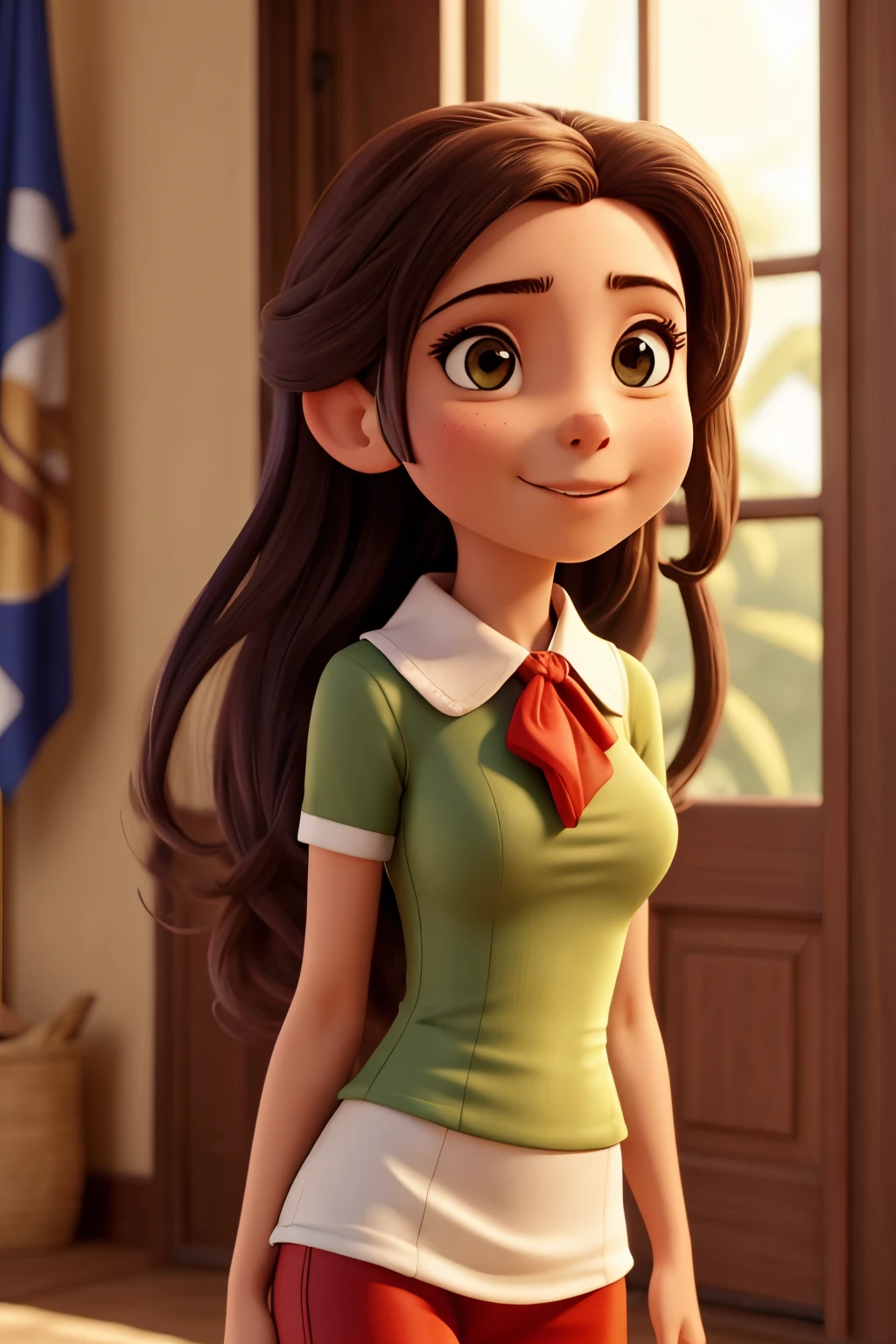 garota magra, Straight hair down to the neck, pele clara e nariz italiano