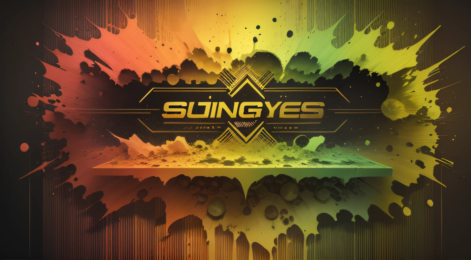 (Reggae style advertising background), (does not contain text), cores vibrantes, realista, freixos de luz, Grunge, faixas amarelas