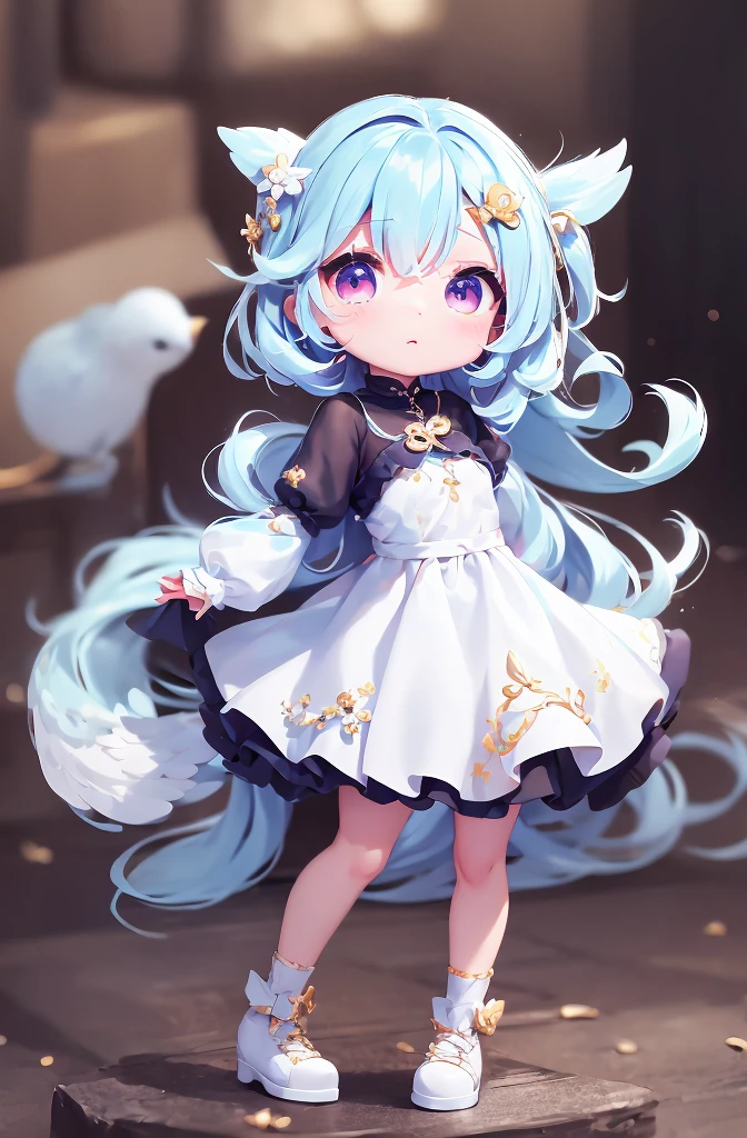 (Chibi:1.2)、Chibi Chara(obra prima:1.4)、(qualidade superior:1.4)、quebrar、(Menina anjo muito bonito、face hiperdetalhada、Olhos como gemas、cabelos brancos muito longos、colorful gradient hair:1.4)、Mini、(anel de anjos:
1.4)、(Asas de Anjo:1.4)、(corpo inteiroesbian、Perfect Two Arms、Duas pernas perfeitas:1.4)、(Quatro dedos perfeitos:1 polegar)、quebrar、optical、brilho、Bokeh、ultra-fino、corpo inteiro、Standing、advanced digital chibi art