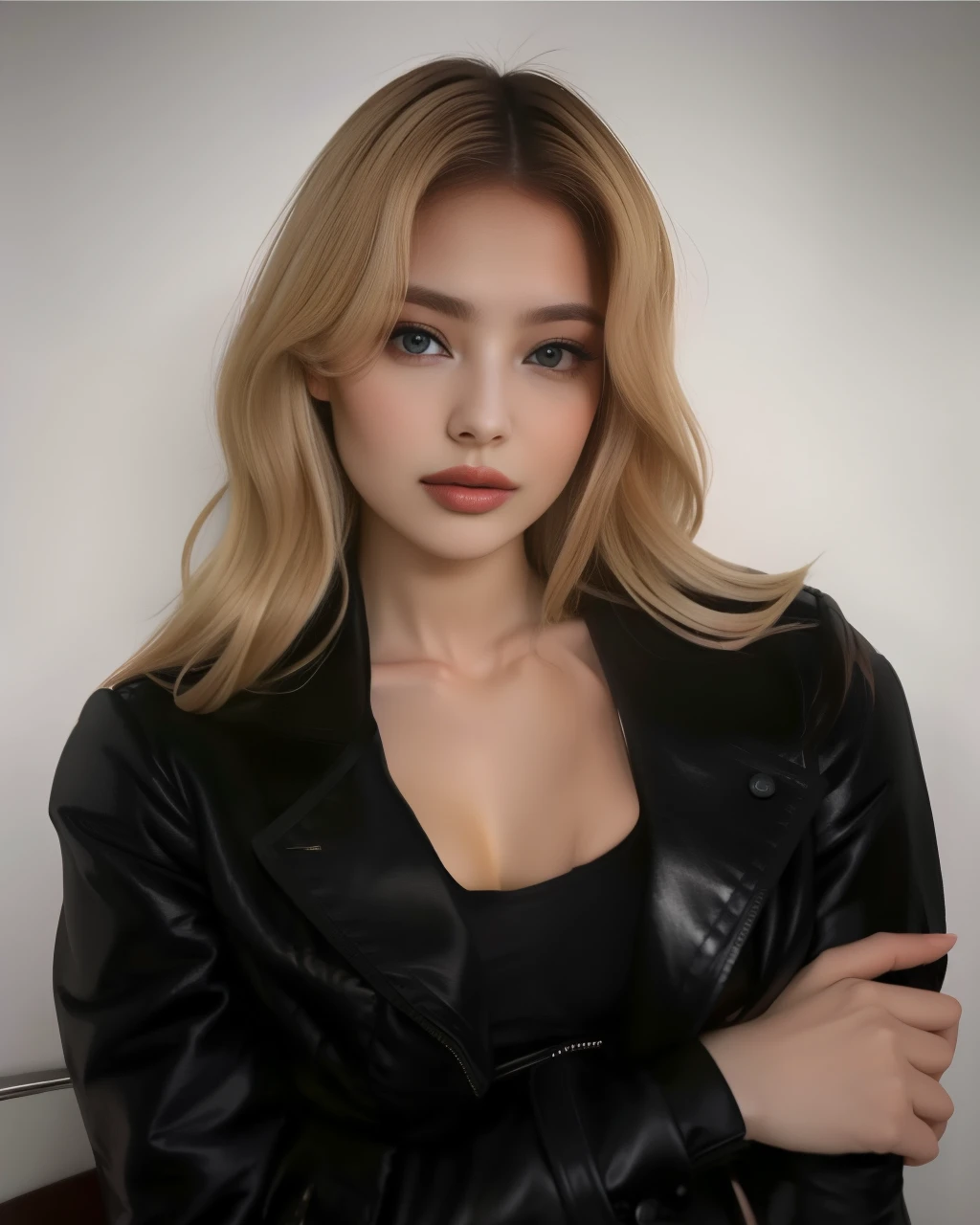mulher loira na jaqueta de couro preta posando para uma foto, Yelena Belova, Taran Dasha, Anastasia Ovchinnikova, Retrato Sophie Mudd, rosto como ester exposito, Olga Buzova, Olya Bossak, Anna Nikonova aka Newmilky, julia gorokhova, Estilo de Julia Razumova, foto de perfil headshot