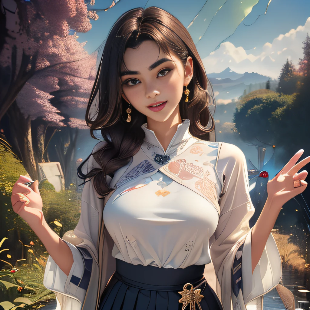 (extremely detailed 8K wallpaper:2), (photo:2), (25 years old Xuan Beautiful girl:2), (gives a lecture to friends:2), Detailed (Face & Eyes), (hyper realistic:1), (Highly detailed:1), (Epic Realistic:1), rim light, (Maximum details:1), Cosy, (body complet:1.3), (looking a viewer:2), (Attractive qualities of a woman:2), (attractive female:2), (Attractive:2), Smile, intelligence, sympathy, Grace, A sense of style, Fitness, Care, optimism, (sensitivity:2), frankness, Romantic gestures, playfulness, Fashion Sense, (sensuality:2), charm, modesty, Thoughtfulness, (femininity:1), flirtatiousness, warmth, (Physical Attractiveness:2), beautiful smile, Love of Life, Strength and power, Vulnerability, curiosity, wonder, Love, (Nature's prehistory:2), Kawaii, waifu, beautiful breasts, (attractive body:2), (handsome body:2), BEAUTIFUL POSE, attractive pose, (nice feet:1.0), (beautiful clothing:1), (Classic clothes:2), (elegant clothing:2), (European Clothing:2), detailed clothes, (upskirt:1), (blouse:1), (provocative pose)