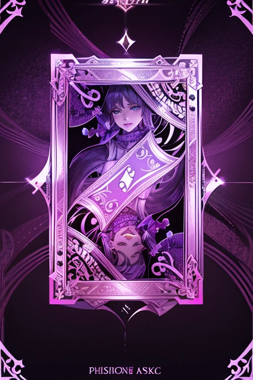 purple color glowing card, shiny, high resolution, 8k quality, Purple glowing card, purple glowing playing card, perfect lighting
