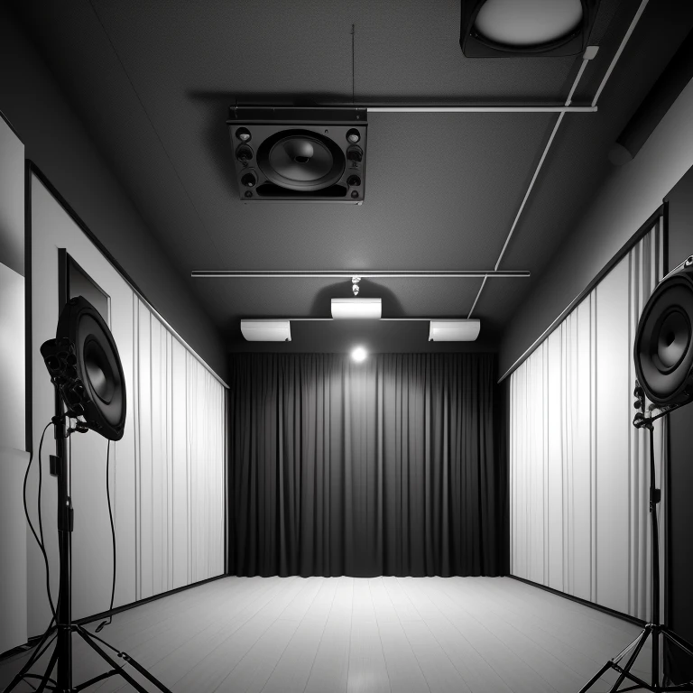 Black and white music studio background