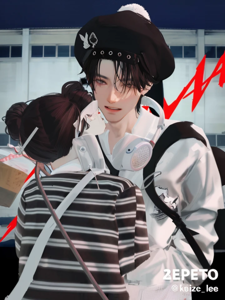 Absurdres masterpiece HDR high quality Picture a young handsome Korean boy from webtoon with warm and friendly features wearing a simple and comfortable casual outfit. He sports a clean, fresh haircut that accentuates his natural good looks, and a smirking face and anime eyes