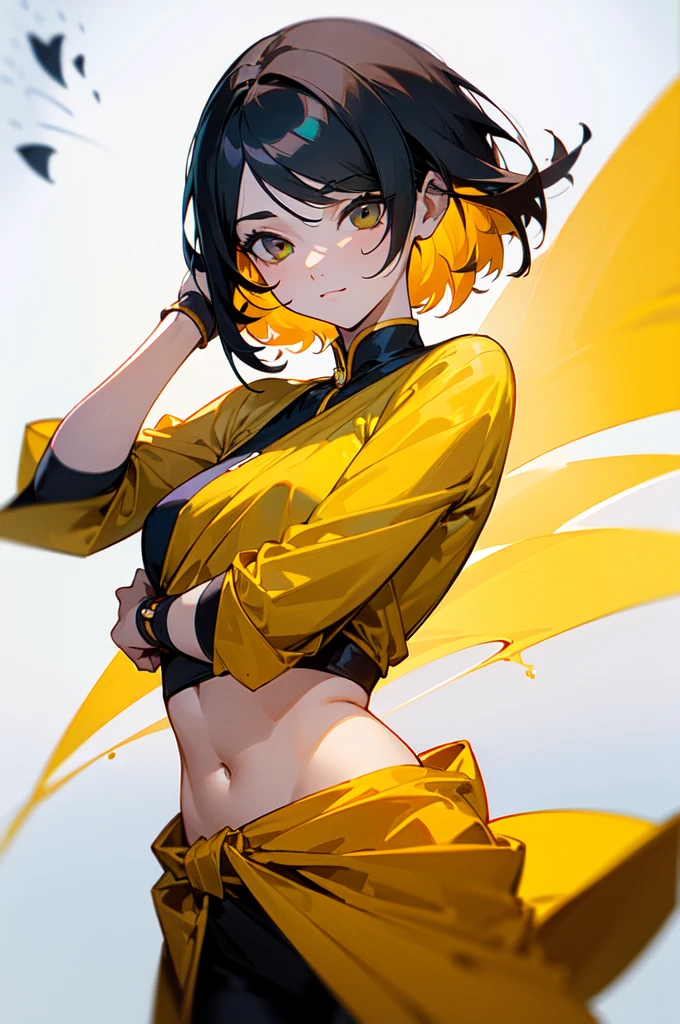 Chica anime, 1engranaje, short brown hair, ojos marrones hermosos, Cara perfecta, dynamic pose, Perfect anatomy, cuerpo perfecto, Obra maestra, Full HD, 4k, Unique costume, varios colores, colores llamativos, cuerpo completo, character design, Cute , Buen estilo, estilo llamativo, perspectiva,
