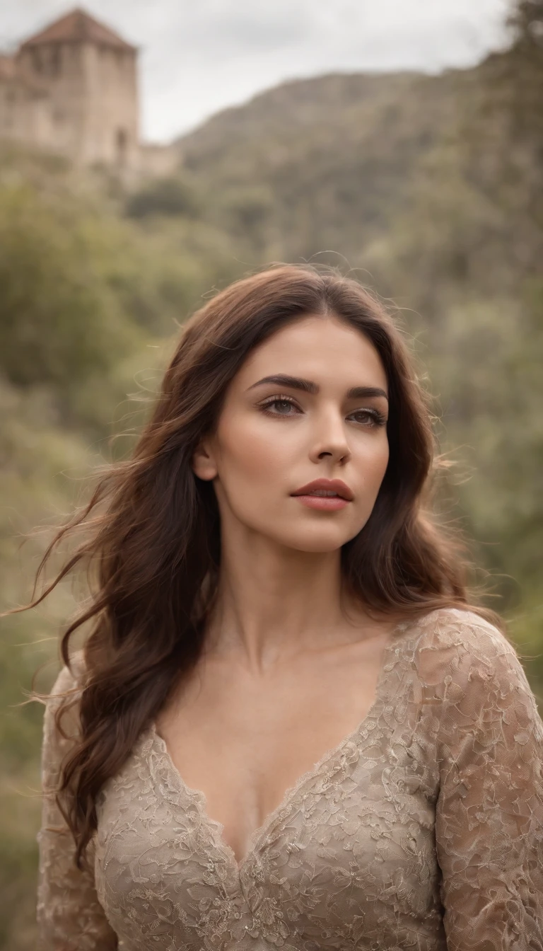 La misma modelo haciendo muecas