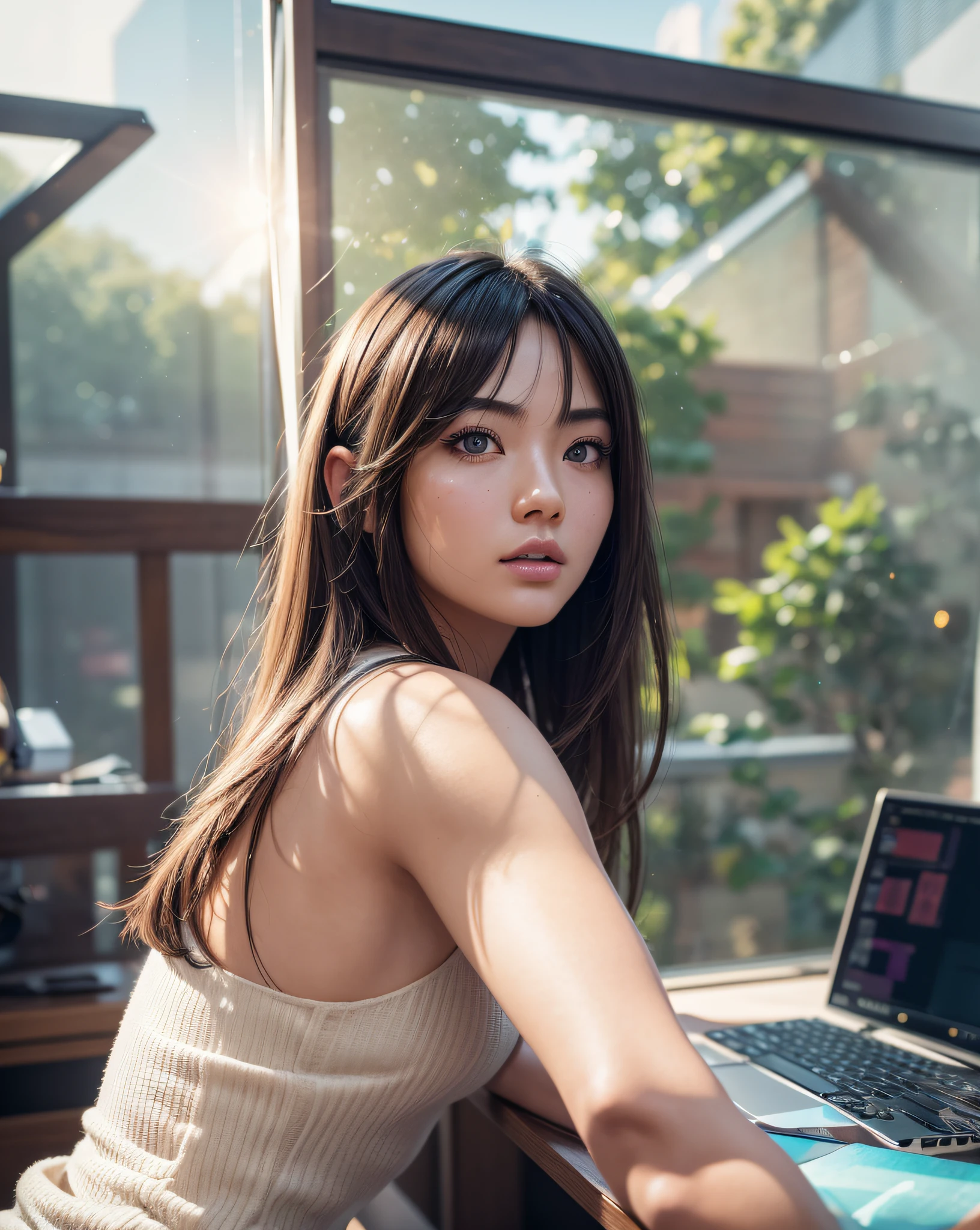 (RAW Photo, Best Quality), (Realistic: 1.3), Highly Detailed, Masterpiece, Hyperdetail, Illustration, 1 Girl, 23 years old chinese woman figure, full_body, HDR (High Dynamic Range), Ray Tracing, NVIDIA RTX, Super-Resolution, Unreal 5, Subsurface Scattering, PBR Textures, Post-processing, Anisotropic Filtering, Depth of Field, Maximum Sharpness and Clarity, Multi-layer Textures, Albedo and Highlight Maps, Surface Shading, Precise simulation of light-material interactions, perfect proportions, Octane Render, bi-color light, large aperture, low ISO, white balance, rule of thirds, 8K RAW, finger detailing, refined facial features, focus on the face, ((no extra limbs)), Dynamic Angle, World Mastery Theater, Best Quality, Extremely Detailed CG Unified 8k Wallpaper, Breathtaking, Cinematic Light, lens_flare, beautiful Eyes,