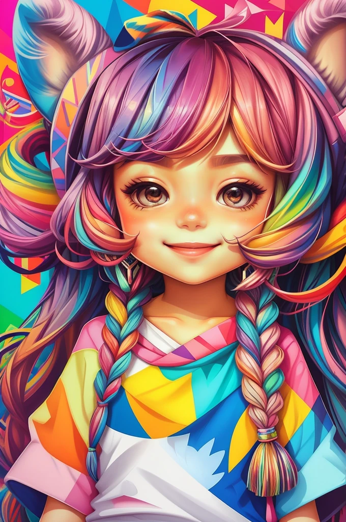 (Lulu of Pumerania ),(happy)),(2ear)), Eduardo Kobra padding ,wall PORTRAIT geometric multidimensional, art, chibi,
yang08k, beautiful, colorful,
masterpieces, top quality, best quality, official art, beautiful and aesthetic,
