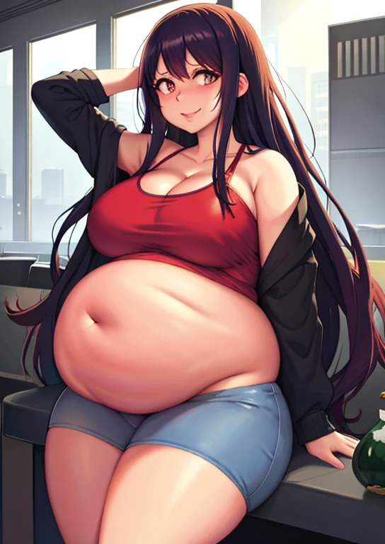 fat, pregnant, big belly, Ai Hoshino, overweight