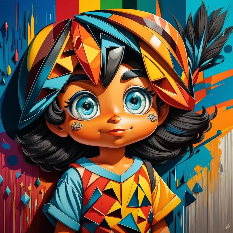 ((|) O personagem Pica-Pau (pica-pau lenhoso, de Walter Lantz) stylized identical to 1940 |)), acolchoamento ,multidimensional geometric wall PORTRAIT, arte, Chibi, pele negra,
Yang016K, lindo,(( Predominant red coloration ,azul e branco))
Primary works, qualidade superior, melhor qualidade, Arte Oficial, Beautiful and Aesthetic,), Eduardo Kobra acolchoamento ,multidimensional geometric wall PORTRAIT, arte, chibo,detalhes