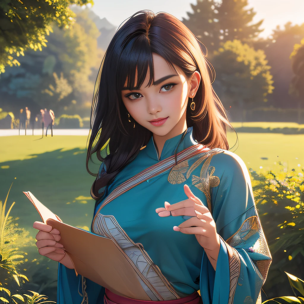 (extremely detailed 8K wallpaper:2), (photo:2), (24 years old Xuan Beautiful girl:2), (gives a lecture to friends:2), Detailed (Face & Eyes), (hyper realistic:1), (Highly detailed:1), (Epic Realistic:1), rim light, (Maximum details:1), Cosy, (body complet:1.3), (looking a viewer:2), (Attractive qualities of a woman:2), (attractive female:2), (Attractive:2), Smile, intelligence, sympathy, Grace, A sense of style, Fitness, Care, optimism, (sensitivity:2), frankness, Romantic gestures, playfulness, Fashion Sense, (sensuality:2), charm, modesty, Thoughtfulness, (femininity:1), flirtatiousness, warmth, (Physical Attractiveness:2), beautiful smile, Love of Life, Strength and power, Vulnerability, curiosity, wonder, Love, (Nature's prehistory:2), Kawaii, waifu, beautiful breasts, (attractive body:2), (handsome body:2), BEAUTIFUL POSE, attractive pose, (nice feet:1.0), (beautiful clothing:1), (Classic clothes:2), (elegant clothing:2), (European Clothing:2), detailed clothes, (upskirt:1), (blouse:1), (provocative pose)