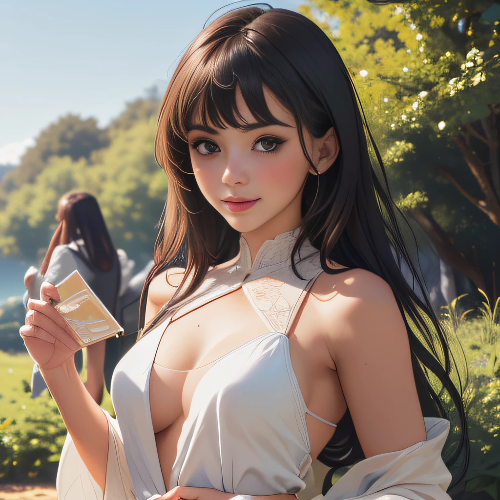 (extremely detailed 8K wallpaper:2), (photo:2), (22 years old Xuan Beautiful girl:2), (gives a lecture to friends:2), Detailed (Face & Eyes), (hyper realistic:1), (Highly detailed:1), (Epic Realistic:1), rim light, (Maximum details:1), Cosy, (body complet:1.3), (looking a viewer:2.0), (Attractive qualities of a woman:2), (attractive female:2), (Attractive:2), Smile, intelligence, sympathy, Grace, A sense of style, Fitness, Care, optimism, (sensitivity:2), frankness, Romantic gestures, playfulness, Fashion Sense, (sensuality:2), charm, modesty, Thoughtfulness, (femininity:1), flirtatiousness, warmth, (Physical Attractiveness:2), beautiful smile, Love of Life, Strength and power, Vulnerability, curiosity, wonder, Love, (Nature's prehistory:2), Kawaii, waifu, beautiful breasts, (attractive body:2), (handsome body:2), BEAUTIFUL POSE, attractive pose, (nice feet:1.0), (beautiful clothing:1), (Classic clothes:2), (elegant clothing:2), (European Clothing:2), detailed clothes, (upskirt:1), (blouse:1), (provocative pose)