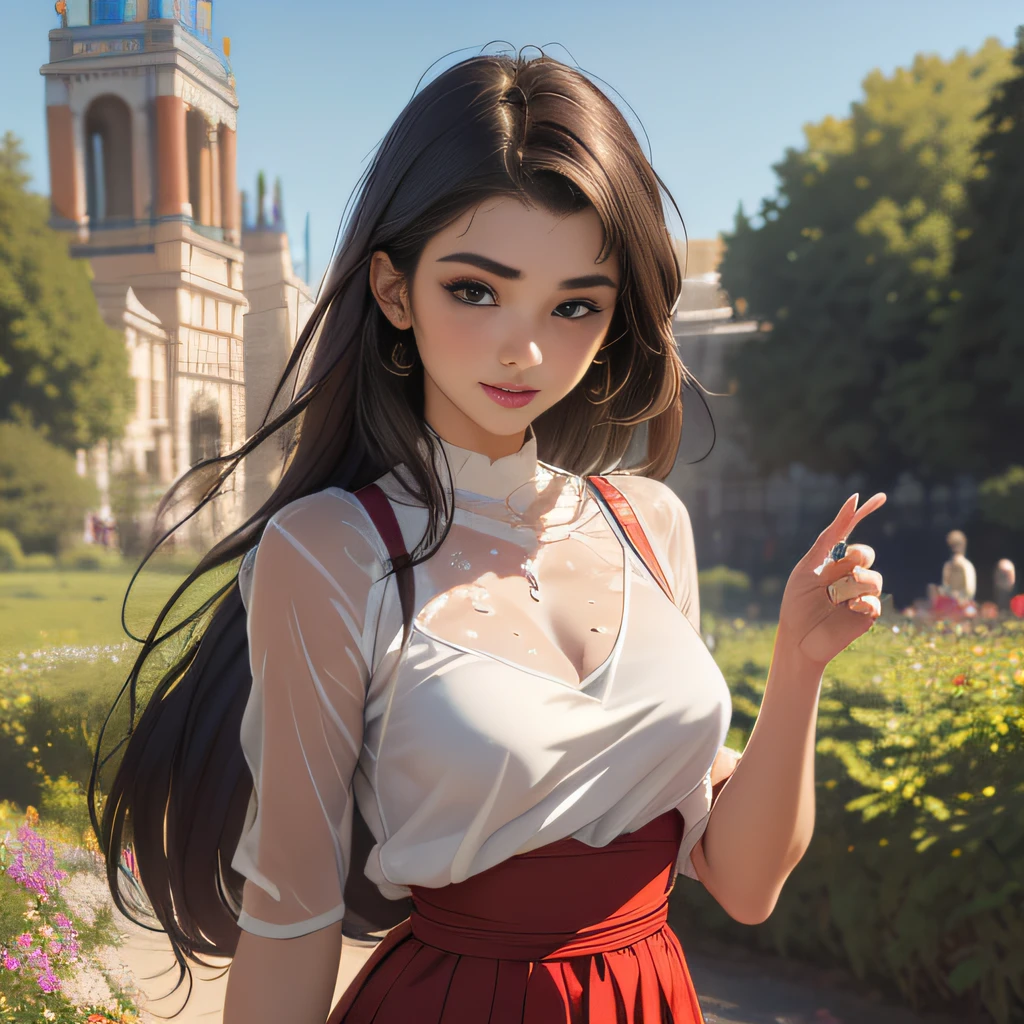 (extremely detailed 8K wallpaper:2), (photo:2), (24 years old Xuan Beautiful girl:2), (gives a lecture to friends:2), Detailed (Face & Eyes), (hyper realistic:1), (Highly detailed:1), (Epic Realistic:1), rim light, (Maximum details:1), Cosy, (body complet:1.3), (looking a viewer:2), (Attractive qualities of a woman:2), (attractive female:2), (Attractive:2), Smile, intelligence, sympathy, Grace, A sense of style, Fitness, Care, optimism, (sensitivity:2), frankness, Romantic gestures, playfulness, Fashion Sense, (sensuality:2), charm, modesty, Thoughtfulness, (femininity:1), flirtatiousness, warmth, (Physical Attractiveness:2), beautiful smile, Love of Life, Strength and power, Vulnerability, curiosity, wonder, Love, (Nature's prehistory:2), Kawaii, waifu, beautiful breasts, (attractive body:2), (handsome body:2), BEAUTIFUL POSE, attractive pose, (nice feet:1.0), (beautiful clothing:1), (Classic clothes:2), (elegant clothing:2), (European Clothing:2), detailed clothes, (upskirt:1), (blouse:1), (provocative pose)
