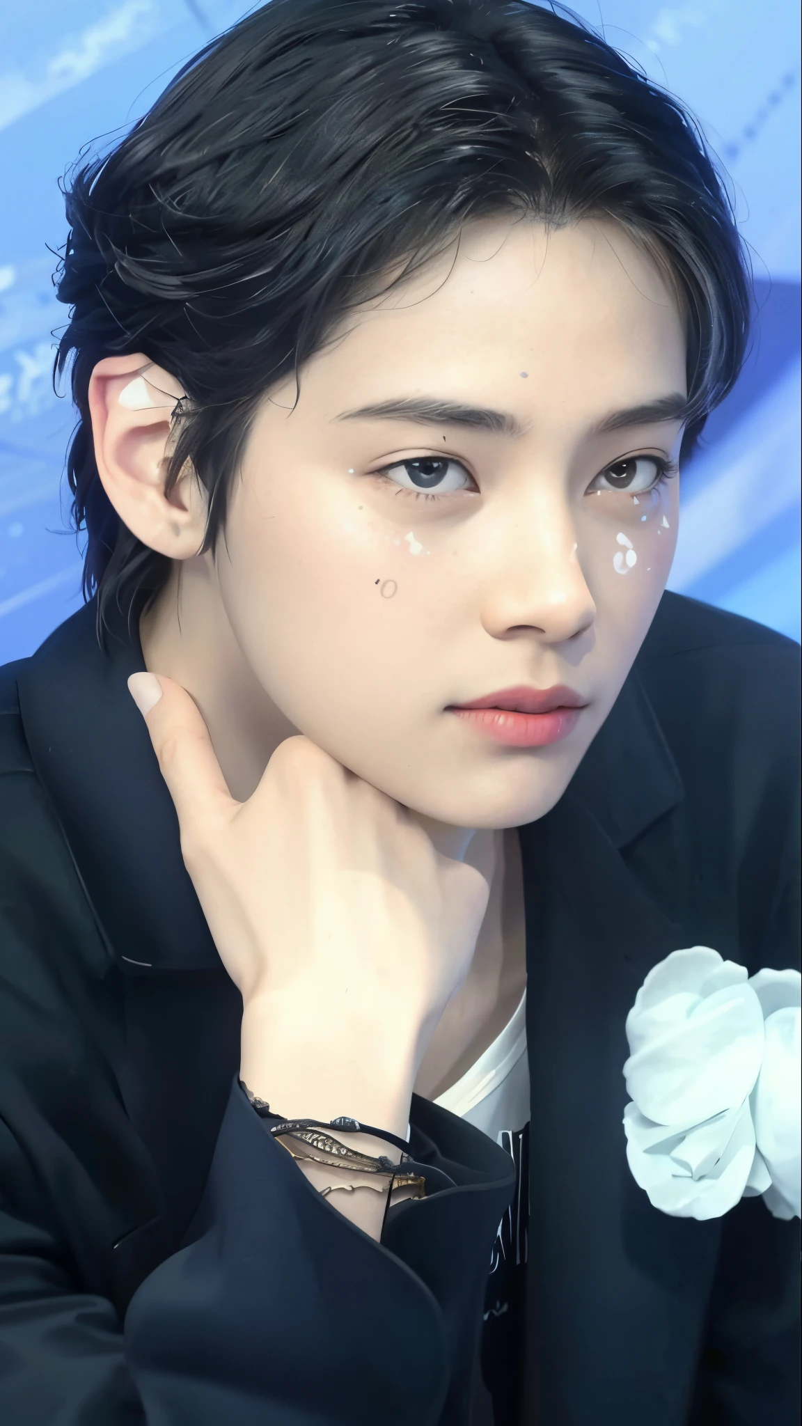 Un hermoso joven, Obra maestra, La mejor calidad, High resolution, 8k, Detalles intrincados, (realista, Altamente detallado)