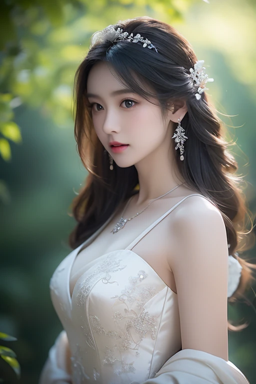 best quality, masterpiece, highres, 1girl,china wedding dress,hair ornament,necklace, jewelry,Beautiful face,upon_body, tyndall effect,photorealistic, dark studio, rim lighting, two tone lighting,(high detailed skin:1.2), 8k uhd, dslr, soft lighting, high quality, volumetric lighting, candid, Photograph, high resolution, 4k, 8k, Bokeh