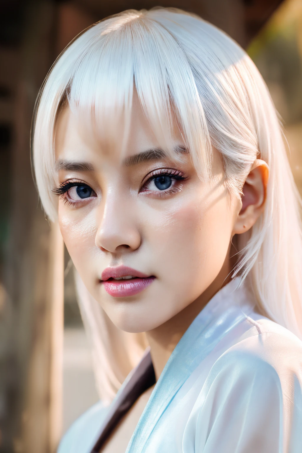 ulzzang-6500-v1.1,(raw photo:1.2),((photorealistic:1.4)),masterpiece, illustration, an extremely delicate and beautiful, extremely detailed ,CG ,unity ,8k wallpaper, Amazing, finely detail, masterpiece,best quality,official art,extremely detailed CG unity 8k wallpaper,absurdres, incredibly absurdres, huge filesize, ultra-detailed, highres, extremely detailed,beautiful detailed girl, extremely detailed eyes and face, beautiful detailed eyes,light on face,cinematic lighting,((Hanfu)),1girl,full body,full-body shot,see-through,looking at viewer,((white hair)),((bliss))