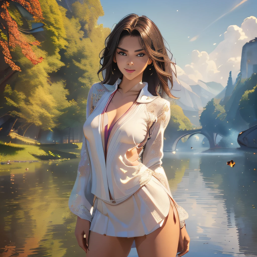 (extremely detailed 8K wallpaper:2), (photo:2), (25 years old Xuan Beautiful girl:2), (gives a lecture to friends:2), Detailed (Face & Eyes), (hyper realistic:1), (Highly detailed:1), (Epic Realistic:1), rim light, (Maximum details:1), Cosy, (body complet:1.3), (looking a viewer:2), (Attractive qualities of a woman:2), (attractive female:2), (Attractive:2), Smile, intelligence, sympathy, Grace, A sense of style, Fitness, Care, optimism, (sensitivity:2), frankness, Romantic gestures, playfulness, Fashion Sense, (sensuality:2), charm, modesty, Thoughtfulness, (femininity:1), flirtatiousness, warmth, (Physical Attractiveness:2), beautiful smile, Love of Life, Strength and power, Vulnerability, curiosity, wonder, Love, (Nature's prehistory:2), Kawaii, waifu, beautiful breasts, (attractive body:2), (handsome body:2), BEAUTIFUL POSE, attractive pose, (nice feet:1.0), (beautiful clothing:1), (Classic clothes:2), (elegant clothing:2), (European Clothing:2), detailed clothes, (upskirt:1), (blouse:1), (provocative pose)