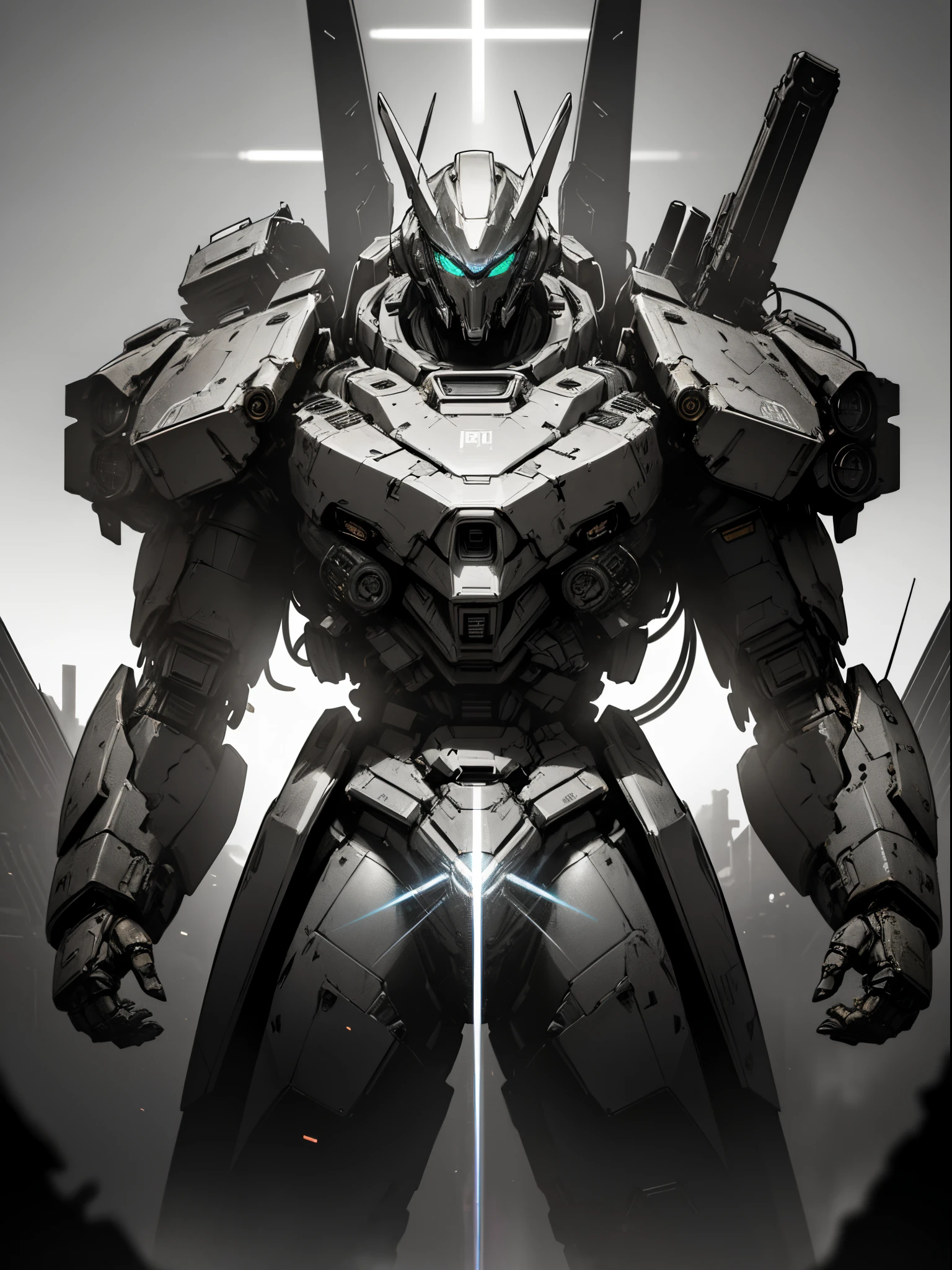 A giant gundamWing MECH, neon lit eyes, open mech wings, laser blade on the arm, badass mech, dark mech, (((in a post-apocalyptic setting))), full body, facing the viewer, {wallpaper of extremely detailed 16k CG unit}, expansive landscape photography, (a low view with focus on the character and the setting), (wide open field view), (low angle shot), (high light: 1.2), (Low Light: 1.5), (Warm Light Source: 1.4), Intricate Details, (Iridescent Colors: 1.4), (Bright Lighting), (Atmospheric Lighting), Dreamy, Unique, Lineart