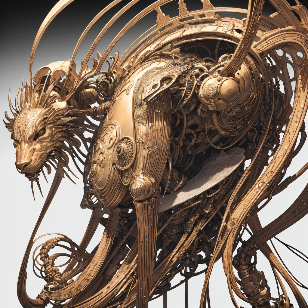((:1.1)), (tmasterpiece, top-quality, Best quality at best, offcial art, Beautiful and beautiful:1.2), (1 orange cat:1.3), extremely detaile,Colorful,The most detailed ((ultra - detailed)), (Highly detailed CG illustration), ((Extremely Delicately Beautiful)),电影灯光,((1 Mechanical Orange Cat)),Alone,full bodyesbian,(Machine made joints:1.2),(Mechanical limb),(The blood vessels are connected to the tube),(Mechanical vertebrae attach to the back),((The mechanical cervical vertebrae are attached to the neck)),(sitted),face expressionless,(wires and cables attaching to neck:1.2),(Wires and cables on the orange cat’s head:1.2),(Character focus),scientific fiction,white backgrounid