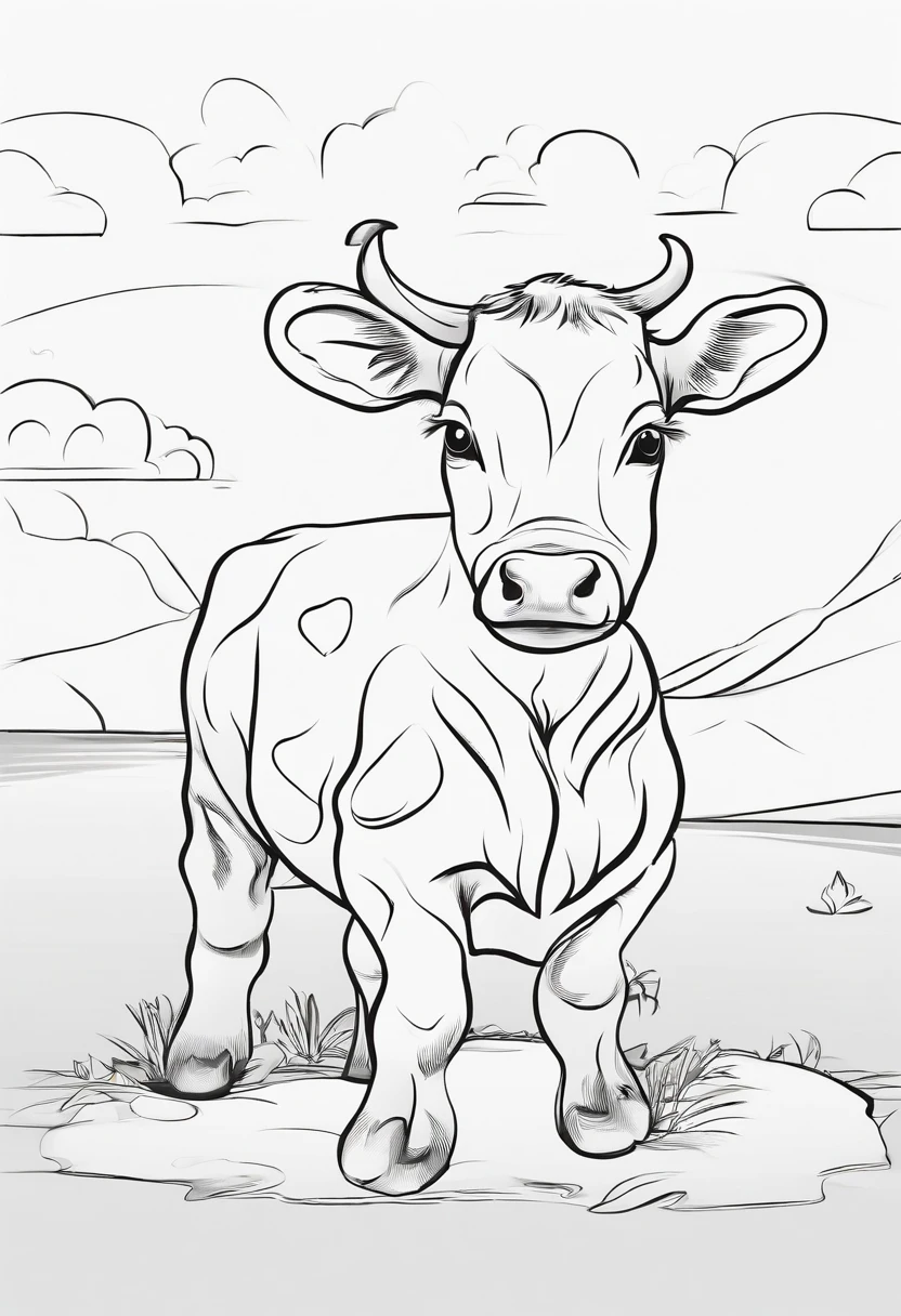 , cartoon style, low detail, for coloring page, thick lines, no shading