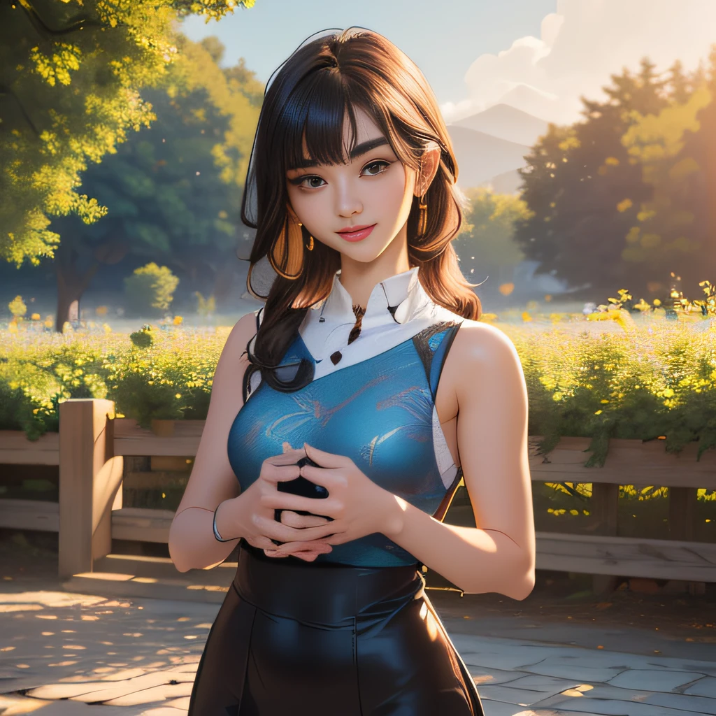 (extremely detailed 8K wallpaper:2), (photo:2), (24 years old Xuan Beautiful girl:2), (gives a lecture to friends:2), Detailed (Face & Eyes), (hyper realistic:1), (Highly detailed:1), (Epic Realistic:1), rim light, (Maximum details:1), Cosy, (body complet:1.3), (looking a viewer:2), (Attractive qualities of a woman:2), (attractive female:2), (Attractive:2), Smile, intelligence, sympathy, Grace, A sense of style, Fitness, Care, optimism, (sensitivity:2), frankness, Romantic gestures, playfulness, Fashion Sense, (sensuality:2), charm, modesty, Thoughtfulness, (femininity:1), flirtatiousness, warmth, (Physical Attractiveness:2), beautiful smile, Love of Life, Strength and power, Vulnerability, curiosity, wonder, Love, (Nature's prehistory:2), Kawaii, waifu, beautiful breasts, (attractive body:2), (handsome body:2), BEAUTIFUL POSE, attractive pose, (nice feet:1.0), (beautiful clothing:1), (Classic clothes:2), (elegant clothing:2), (European Clothing:2), detailed clothes, (upskirt:1), (blouse:1), (provocative pose)