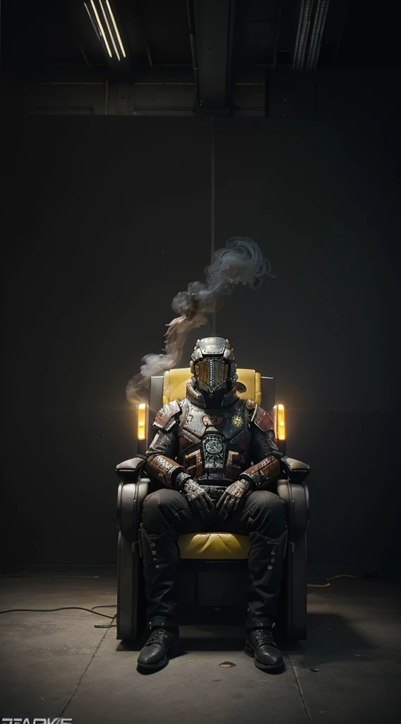 Isaac Clarke is a fictional character from the survival horror media franchise Dead Space, de propriedade e publicada pela Electronic Arts. He was introduced as the protagonist of Dead Space developed by EA subsidiary EA Redwood Shores, que mais tarde se tornou Visceral Games. Sitting on a futuristic throne with yellow colored lights and gray background and smoke