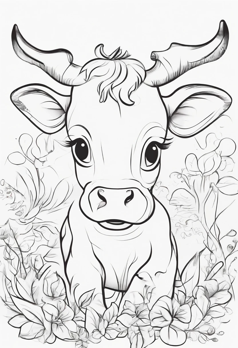 cute , cartoon style, low detail, for coloring page, thick lines, no shading