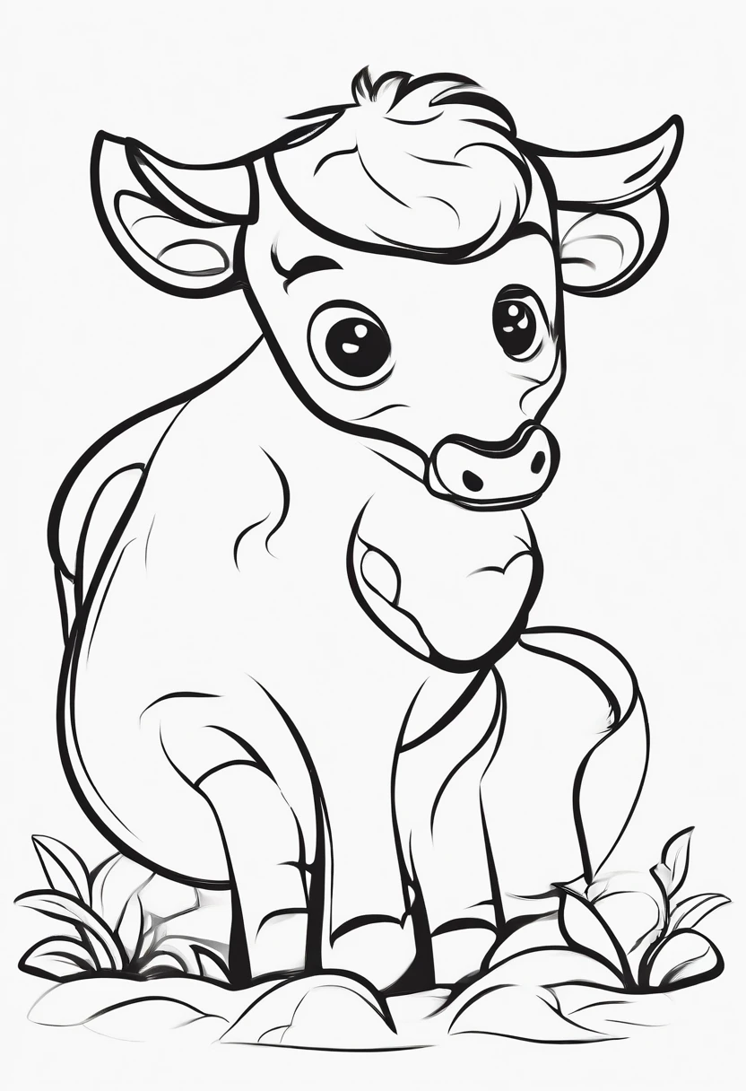 cute , cartoon style, low detail, for coloring page, thick lines, no shading