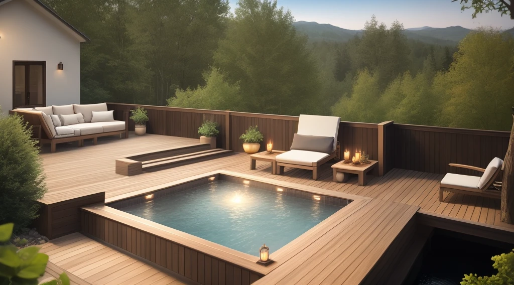 luxury outdoor deck spa