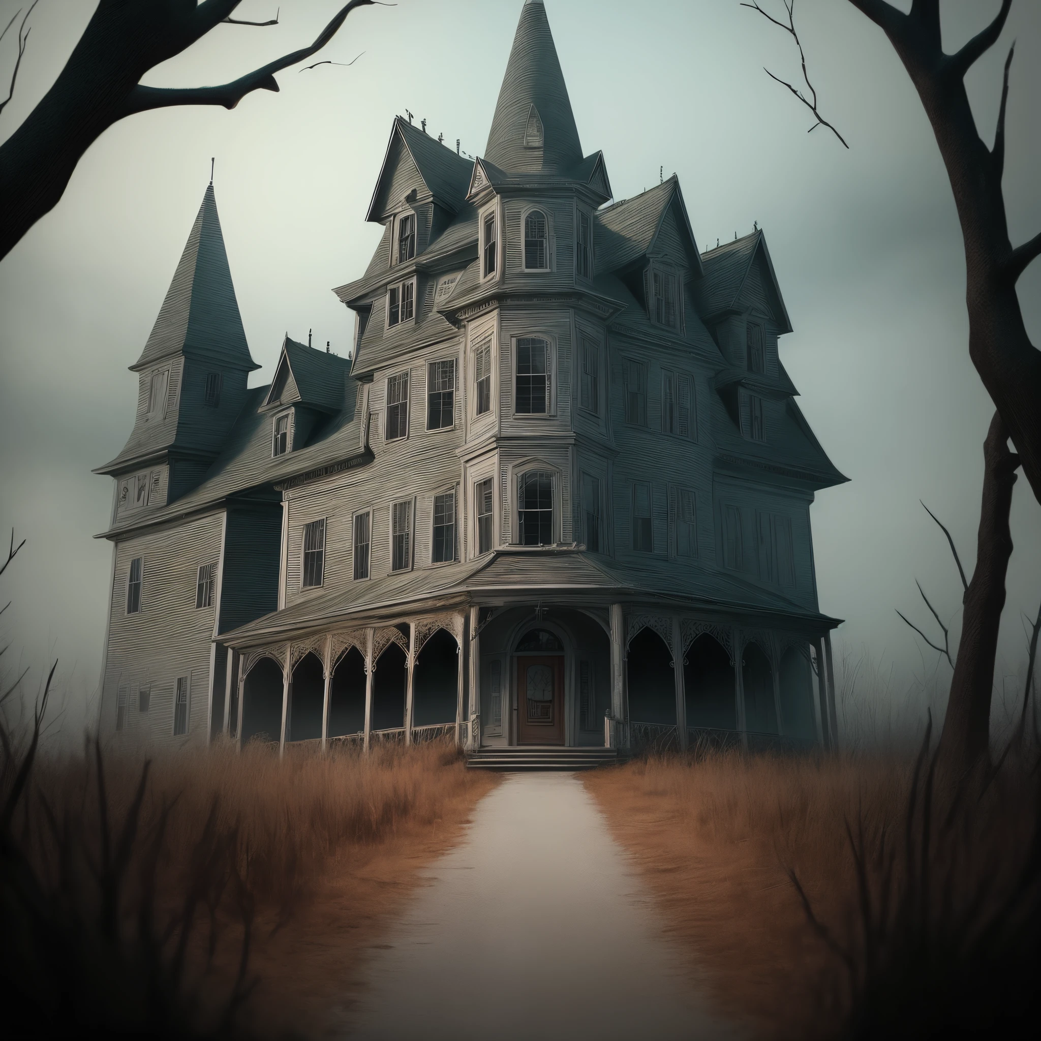 YouTube thumbnail haunted house