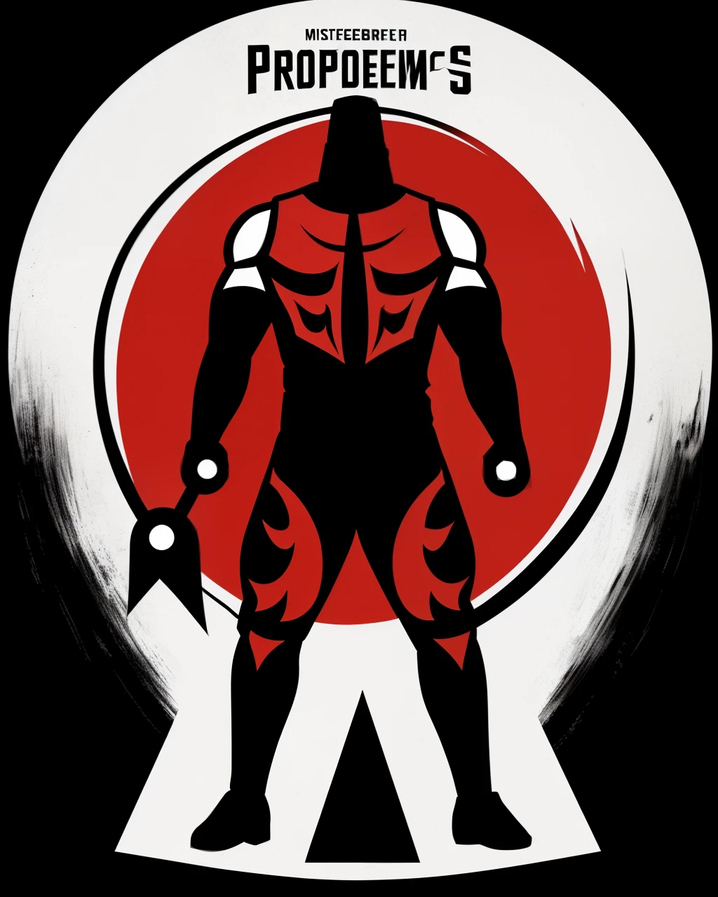Dark red and black pro-wrestlers logo