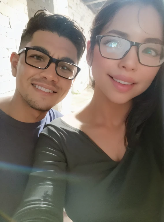 There are two people who are posing for a photo together.., Foto el Snapchat, by Nándor Katona, selfie enamorado, Foto selfie, Pareja feliz, 8k selfie photograph, iPhone selfie, Pareja encantaDora, selfie shot straight on angle, foto realista, imagen, both smiling for the camera, Foto de vacaciones, by Amelia Peláez, con ella larga