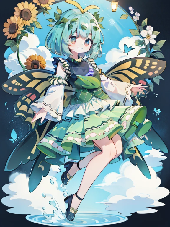 There is a butterfly sitting on the ground, Butterfly, hairs fluttering on the wing, spreading wings, Translucent wings, beautiful opened wings, On the sidewalk, with beautiful wings, Black and green, iridescent wings, she has iridescent membranes, on sidewalk, harmony of butterfly,best qualtiy