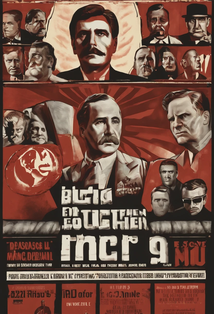 A photo of a vintage telescreen with the words 'Big Brother is watching you' displayed prominently,1984 novel,He is often just depicted in television broadcasts and on Propaganda Posters in a Soviet Artstyle. 

Big Brother is depicted as an imposing and authoritative figure, whose image is constantly displayed on posters and telescreens throughout Oceania. The Party's propaganda presents him as a larger-than-life leader, evoking a sense of power and control. His face is described as having a stern and watchful expression, which adds to the atmosphere of surveillance and scrutiny.

The iconic image associated with Big Brother features a man with a heavy mustache and a commanding gaze. His eyes are often described as piercing and seem to follow the citizens wherever they go. The Party's slogan, "Big Brother is watching you," reinforces the idea that his gaze is all-seeing and omnipresent.

It's important to note that the physical appearance of Big Brother is intentionally left somewhat ambiguous in the novel. This ambiguity serves to emphasize the symbolic nature of Big Brother as a representation of the Party and its ideology.

Propaganda Posters: The propaganda posters in Oceania feature a stylized image of Big Brother's face. The posters are often large and striking, designed to catch the attention of passersby. Big Brother's face is usually depicted in black and white, with sharp, defined features. His eyes, in particular, are portrayed as intense and penetrating. They seem to follow the viewer, creating a sense of constant surveillance. The stern expression on Big Brother's face communicates his authority and power. The posters often carry slogans or messages that promote loyalty to the Party or warn against thoughtcrime, reinforcing the idea that Big Brother is watching and that any disobedience will be detected and punished.

Telescreens: Telescreens are ubiquitous in Oceania and serve as a tool of constant surveillance and propaganda. These two-way communication devices transmit both audio and video, allowing the Party to monitor the actions and conversations of the citizens. Big Brother's face appears on telescreens at regular intervals, interrupting normal programming. The screen fills with an image of Big Brother, and his eyes seem to bore into the viewer. This interruption serves as a reminder that the citizens are constantly being watched and reinforces the Party's control over their lives. The telescreens also broadcast Party propaganda and speeches, with Big Brother's face often accompanying these messages, further cementing his role as the figurehead of the Party's ideology.

In both the propaganda posters and on telescreens, Big Brother's face is portrayed as a symbol of authority, surveillance, and control. The intense gaze and stern expression are meant to create a sense of unease and remind the citizens of the constant monitoring and manipulation they are subjected to. These visual representations of Big Brother serve as a constant reminder of the Party's power and the consequences of deviating from its doctrines.

His face resembles this of Oswald Mosely but with a bigger mustache., male