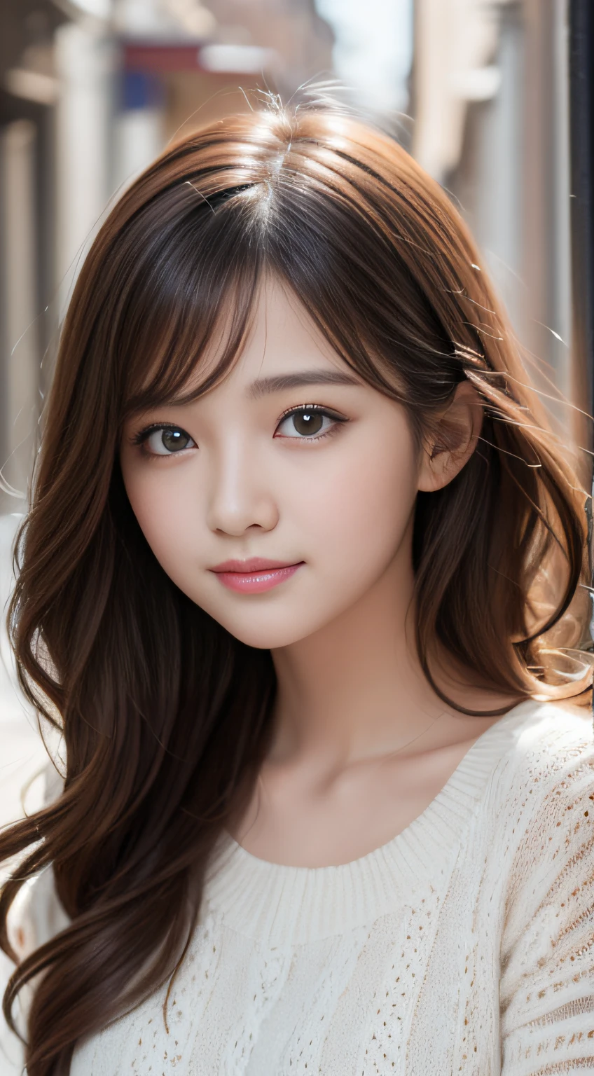 masutepiece、Best Quality、Illustration、 Ultra-detailed、finely detail、 hight resolution、8K Wallpaper、Perfect dynamic composition、21-year-old beautiful girl、neat college girl、detailed beautiful faces、Detailed beautiful eyes、Textured skin、Wavy short hair、A faint smile、tiny chest、Winter casual wear、